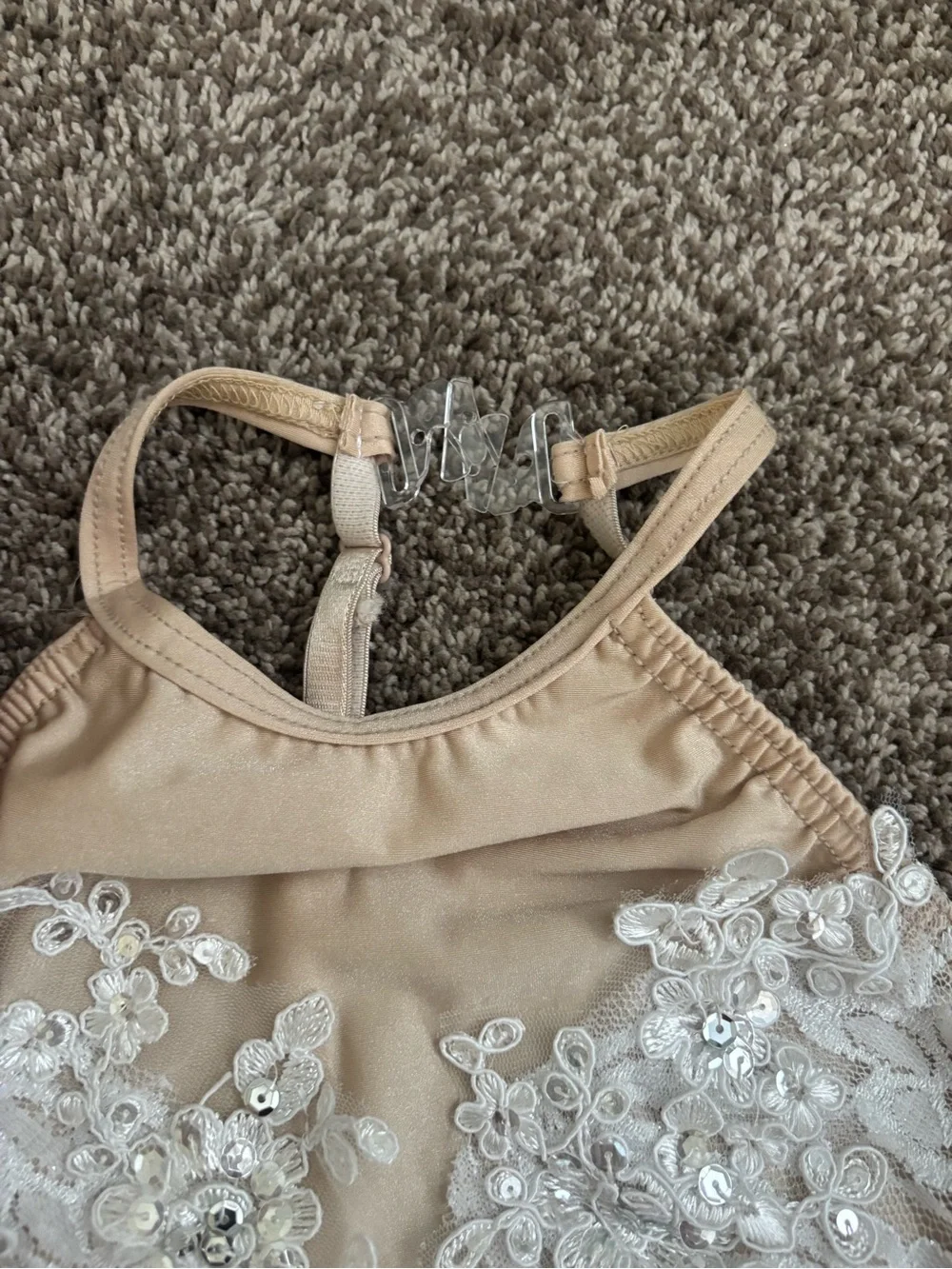 Beautiful White Lace Childs Large Dance Costume/Leotard